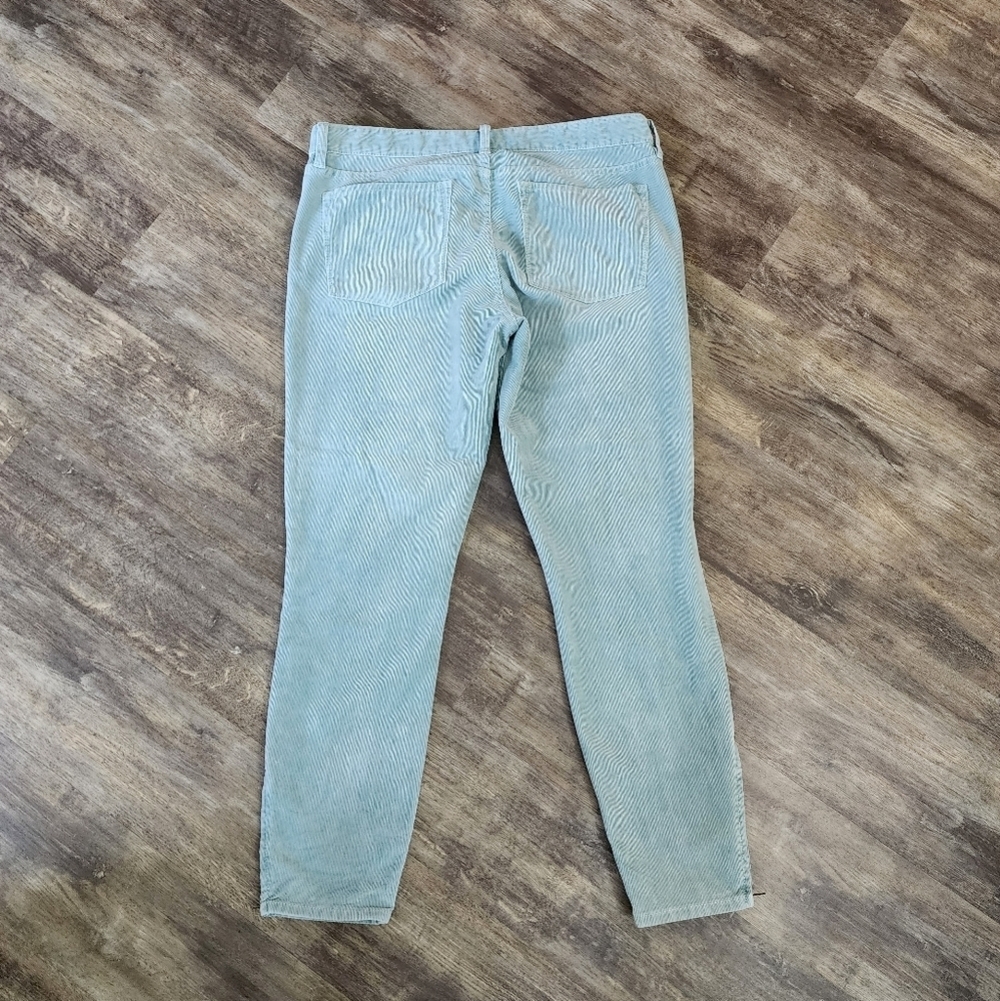 J crew size 31 toothpick pants super skinny stretch cord sage green corduory - Picture 2 of 8